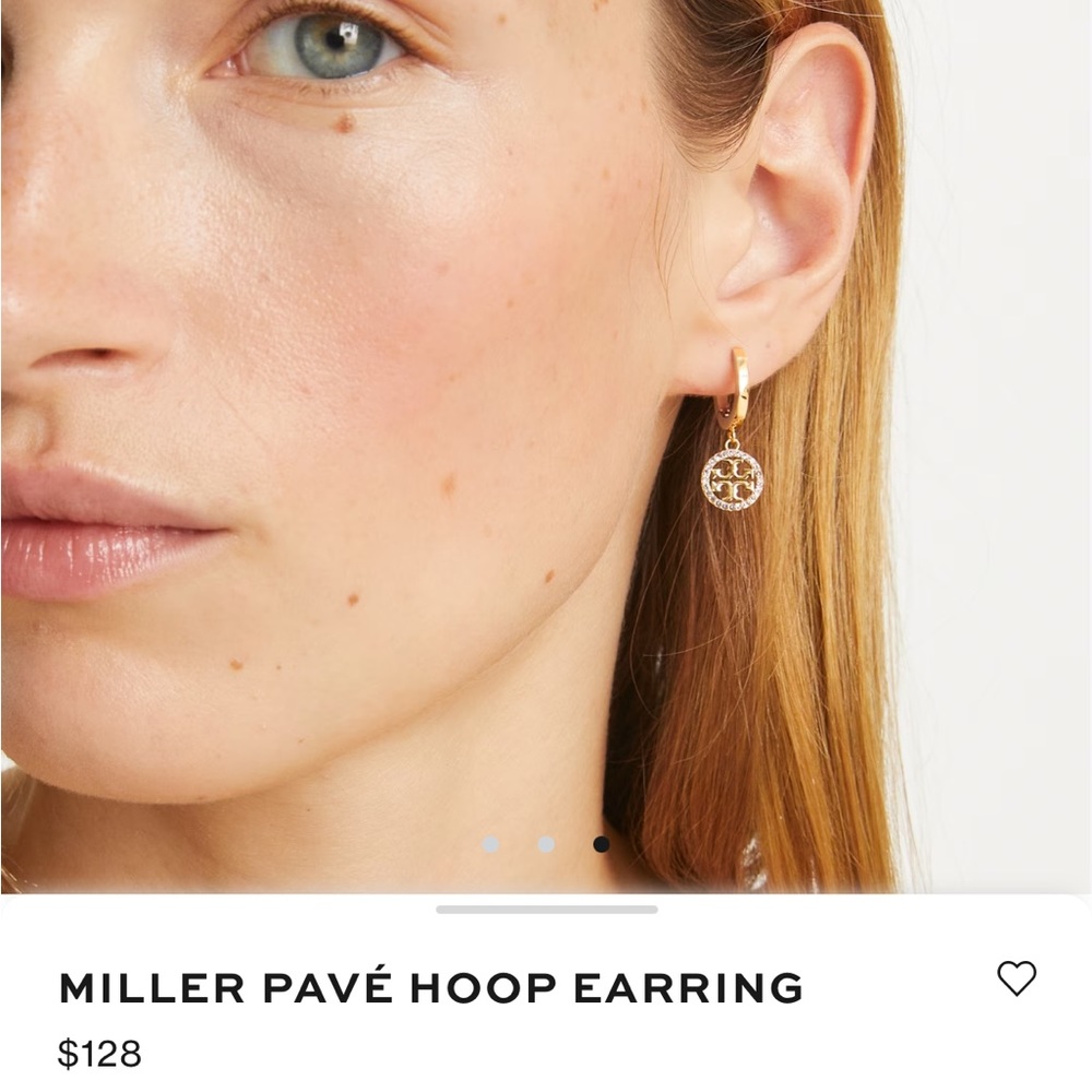 Tory Burch Gold - Miller Pave Hoop Earrings